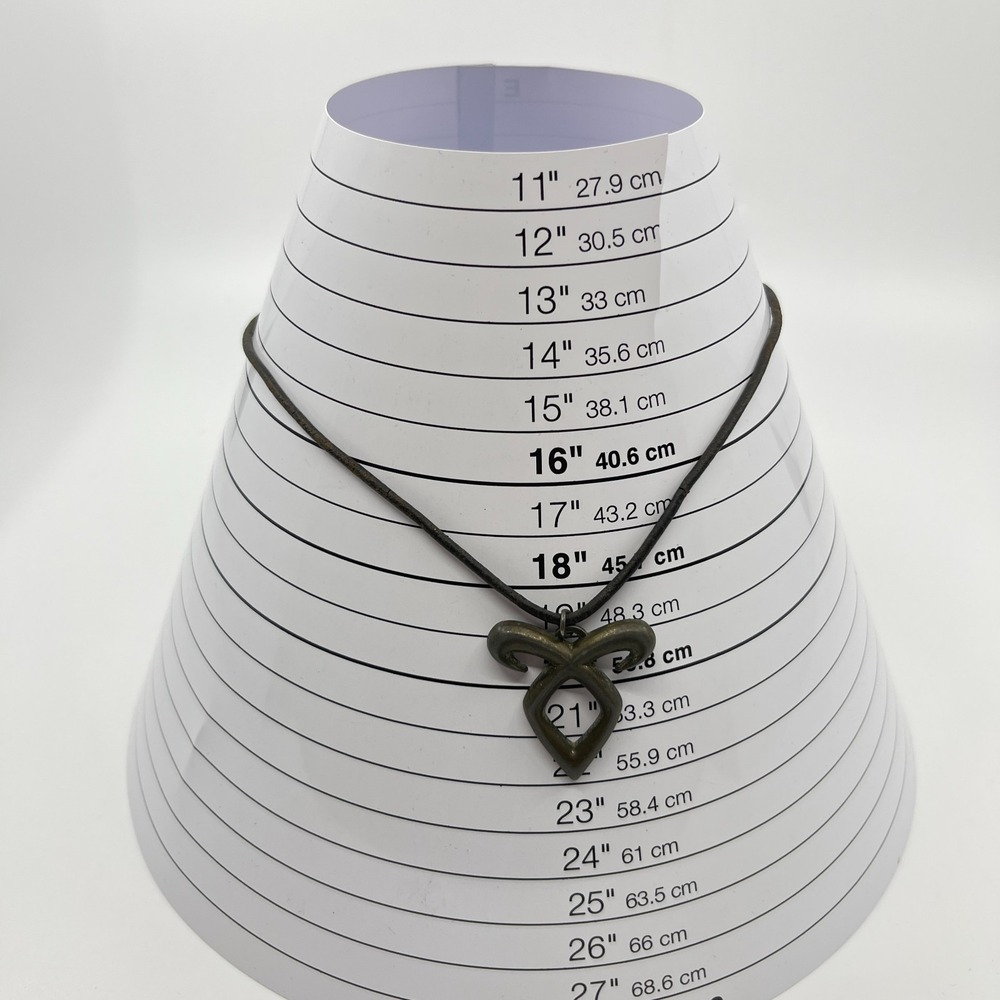 VTG The Mortal Instruments Angelic Power Rune Pendant Black Cord Necklace Retro - Picture 11 of 11